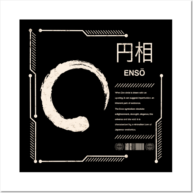 Enso Zen Circle Buddhist Japanese Kanji Characters Calligraphy 641 Wall Art by dvongart